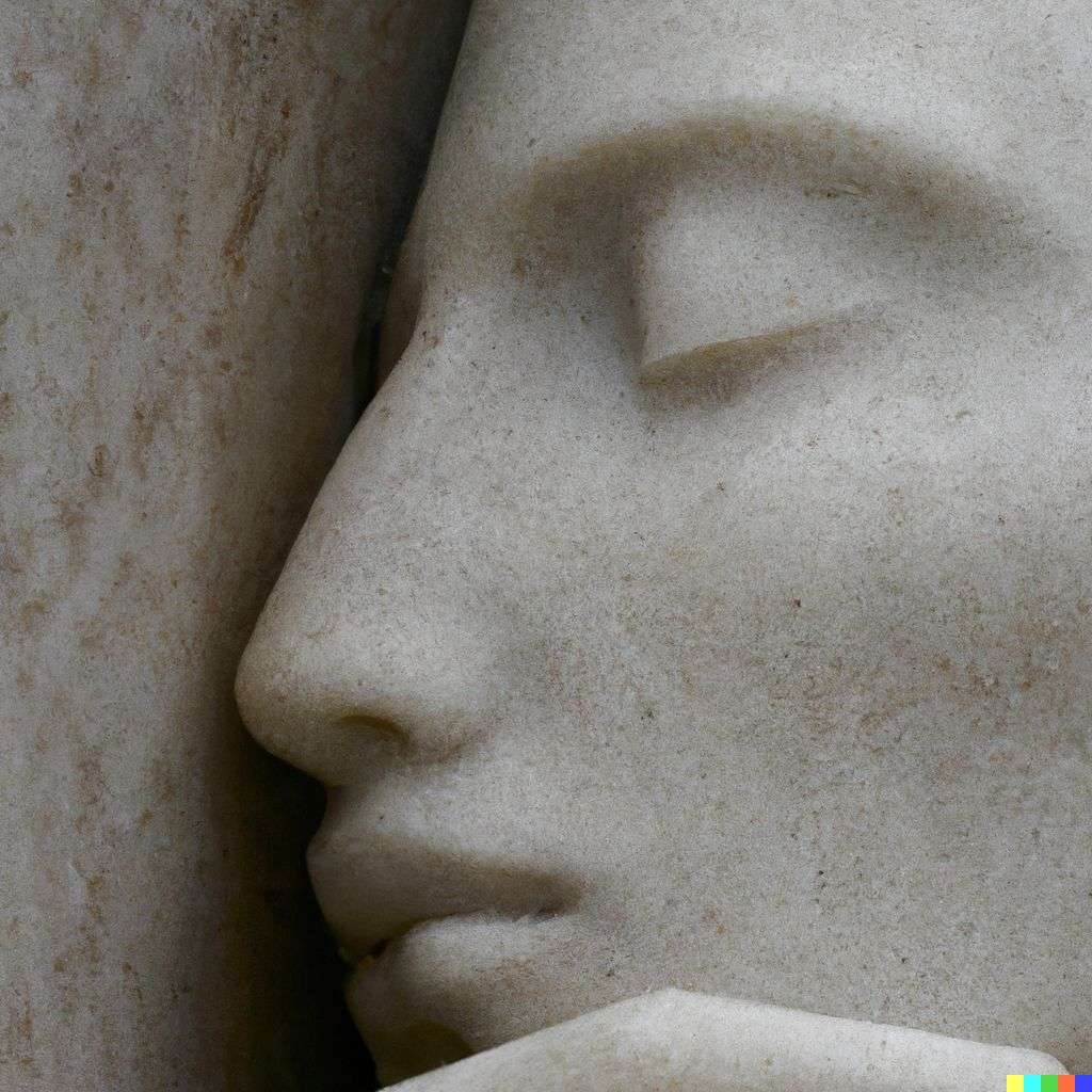 a representation of anxiety, marble sculpture